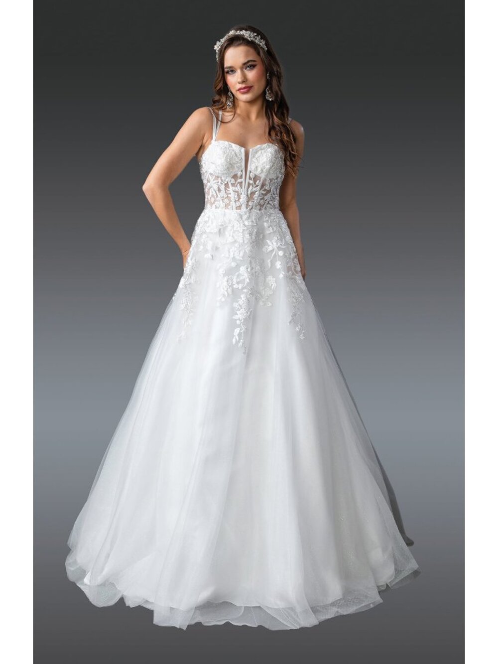 NEW OFF WHITE Wedding Dress Floor Length Formal Elegant Stunning 0281